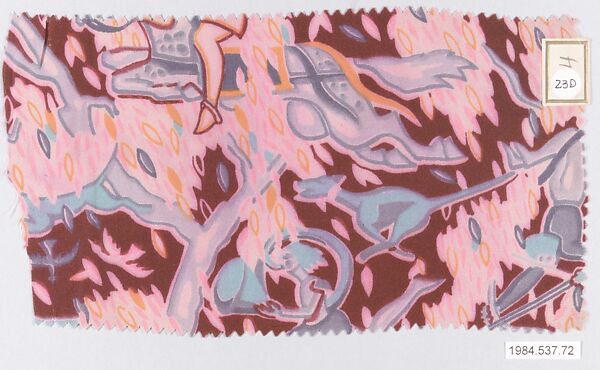 Textile sample, from the ¦Franko Prints¦ series, Joseph Urban (American (born Austria), Vienna 1872–1933 New York), Silk 