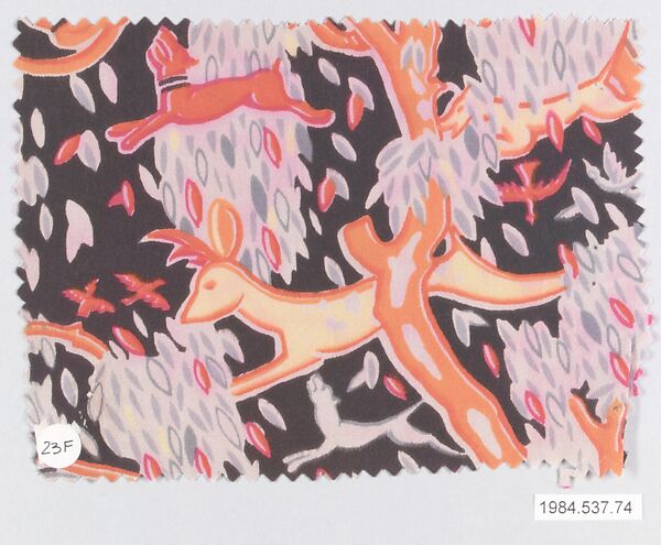 Textile sample, from the ¦Franko Prints¦ series, Joseph Urban (American (born Austria), Vienna 1872–1933 New York), Silk 