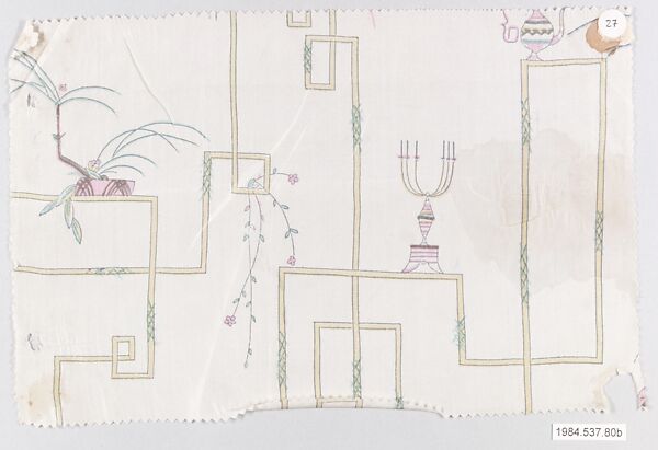 Textile samples, Josef Hoffmann (Austrian, Pirnitz 1870–1956 Vienna), Silk