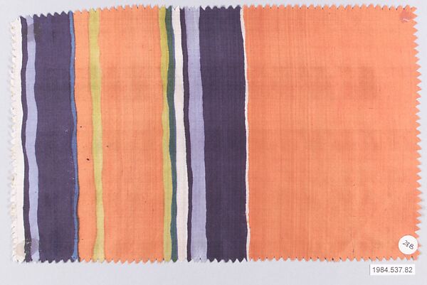 Textile sample, Josef Hoffmann (Austrian, Pirnitz 1870–1956 Vienna), Silk 