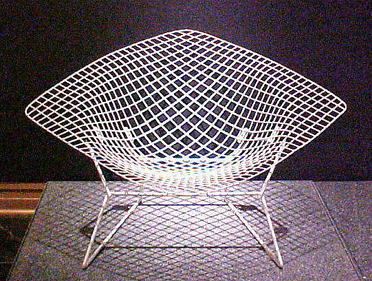 "Diamond" Chair, Harry Bertoia (American (born Italy), San Lorenzo, Friuli 1915–1978 Barto, Pennsylvania), Steel wire, plastic, rubber 