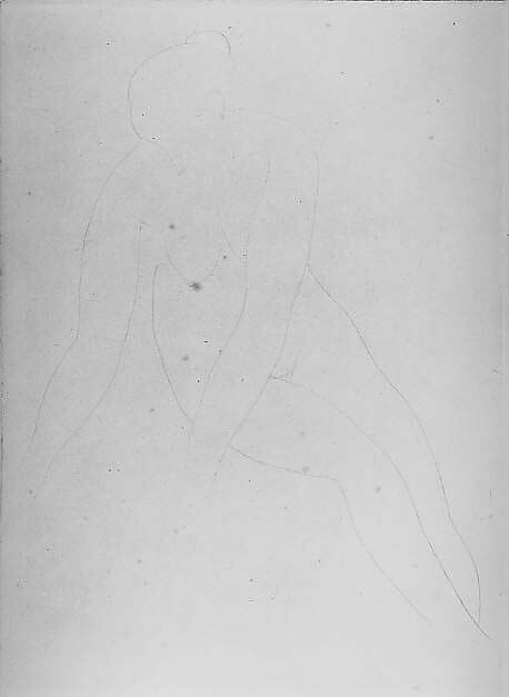 Seated Nude Looking Down, Amedeo Modigliani (Italian, Livorno 1884–1920 Paris), Graphite on paper 