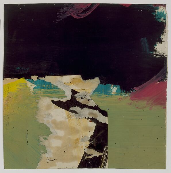 Untitled, Franz Kline (American, Wilkes-Barre, Pennsylvania 1910–1962 New York), Oil paint and collage of cut and torn paper with black ink on paper 