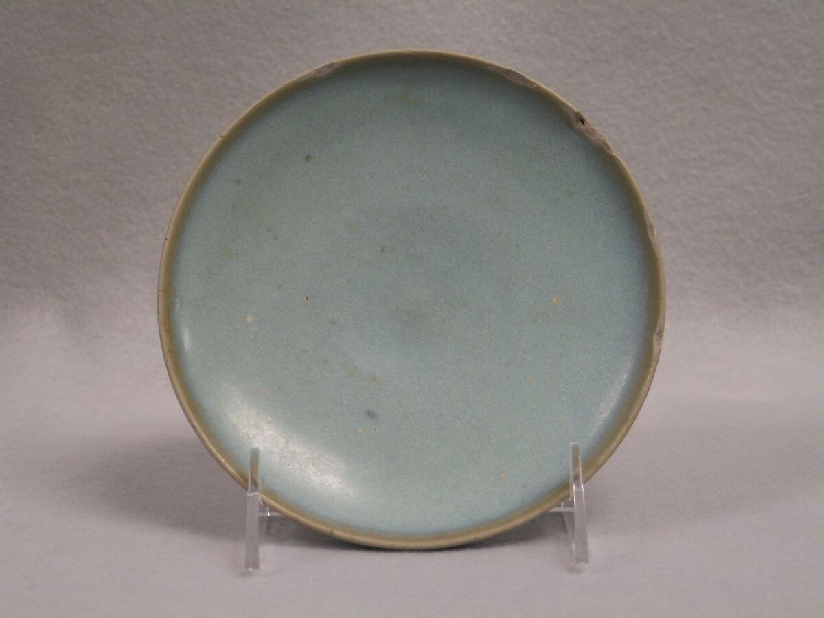 Dish, Stoneware with light blue glaze (Jun ware), China 