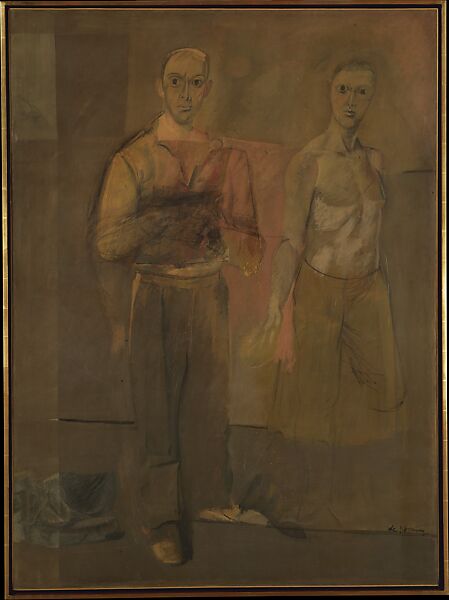 Two Standing Men, Willem de Kooning (American (born The Netherlands), Rotterdam 1904–1997 East Hampton, New York), Oil and charcoal on canvas 