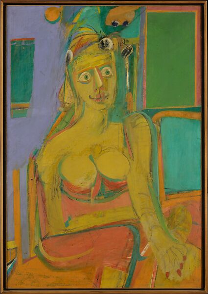 Woman, Willem de Kooning (American (born The Netherlands), Rotterdam 1904–1997 East Hampton, New York), Oil and charcoal on canvas 
