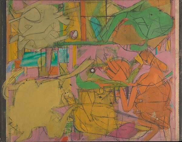 Judgment Day, Willem de Kooning (American (born The Netherlands), Rotterdam 1904–1997 East Hampton, New York), Oil and charcoal on paper 