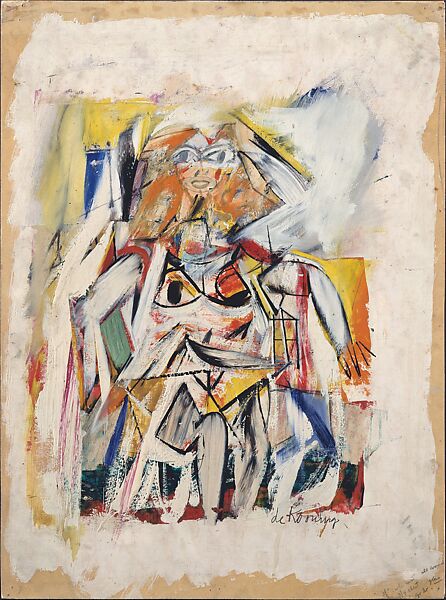 Woman, Willem de Kooning  American, born The Netherlands, Oil, cut and pasted paper on cardboard