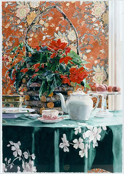 Green Table, Carolyn Brady (American, Chickasha, Oklahoma 1937–2005 Rochester, Minnesota), Watercolor on paper 