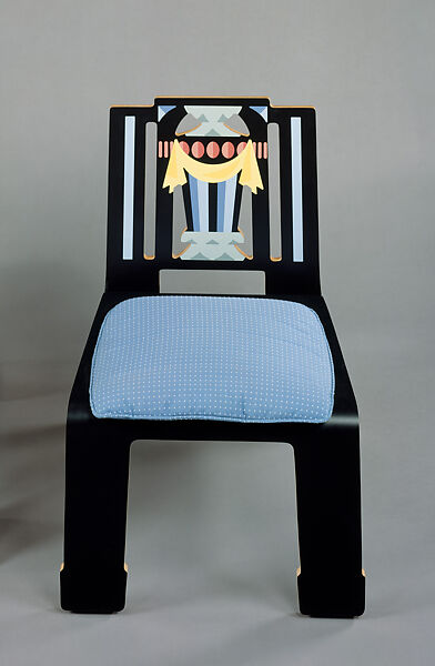 "Sheraton" Chair (model no. 664), Robert Venturi (American, Philadelphia, Pennsylvania 1925–2018 Philadelphia, Pennsylvania), Molded plywood, printed plastic laminate, rubber, upholstery 