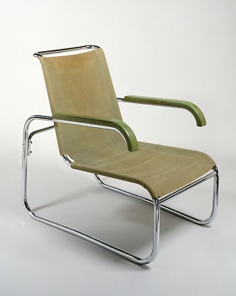 "B35" Armchair, Marcel Breuer (American (born Hungary), Pécs 1902–1981 New York), Tubular steel, wood, and canvas 