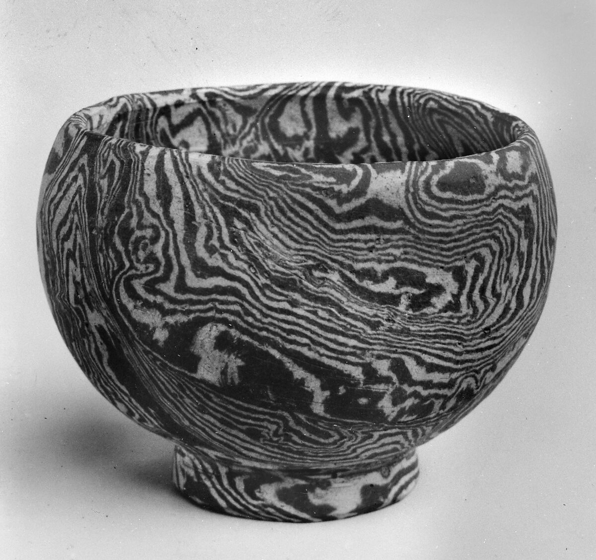 Cup, Earthenware with marblized body and brown glaze, China 