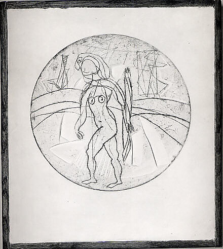 Huntress Walking, Anne Ryan (American, Hoboken, New Jersey 1889–1954 Morristown, New Jersey), Etched and printed plaster 