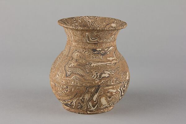 Vase, Stoneware with marbelized clay, China