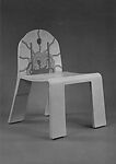 "Art Deco" Side Chair, Robert Venturi (American, Philadelphia, Pennsylvania 1925–2018 Philadelphia, Pennsylvania), Bent plywood, white plastic laminated with stenciled pattern 