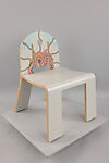 "Art Deco" Side Chair, Robert Venturi (American, Philadelphia, Pennsylvania 1925–2018 Philadelphia, Pennsylvania), Bent plywood, white plastic laminated with stenciled pattern
