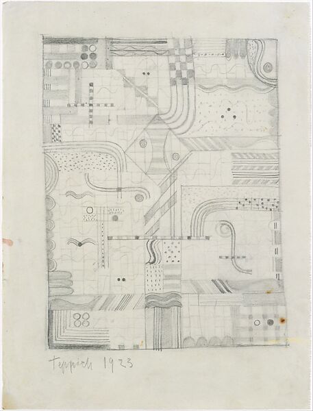 Design for a Carpet, Gunta Stölzl (German, Munich 1897–1983 Zurich, Switzerland), Graphite on paper 