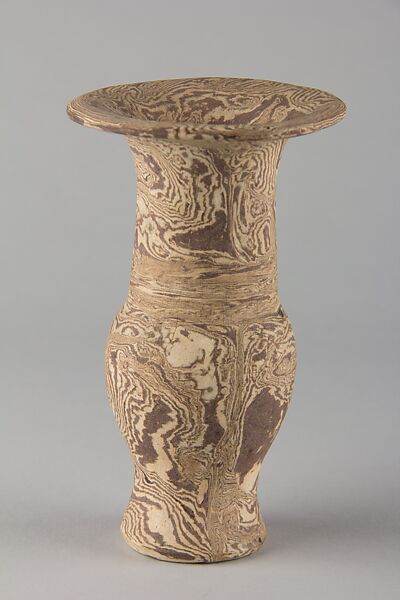 Vase, Stoneware with marbelized clay, China
