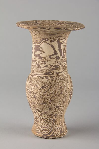 Vase, Stoneware with marbelized clay, China 