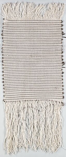 Bauhaus Archive, Unknown Designer, white cord knotting with black leather wefts; unfinished ends; leather and ? 