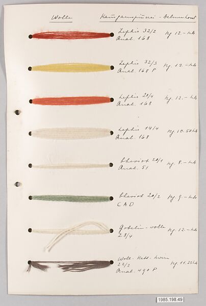 Bauhaus Archive, Unknown Designer, Pen and ink on paper, cut and pasted papers and textile samples on paper