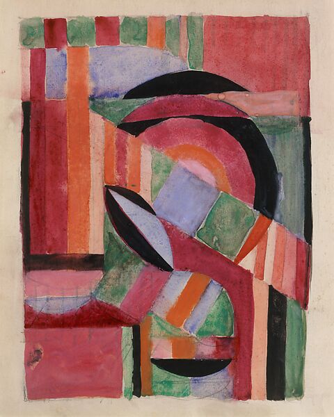 Bauhaus Archive, Gunta Stölzl (German, Munich 1897–1983 Zurich, Switzerland), Recto: watercolor, pastel and graphite on paper 
Verso: watercolor, gouache and graphite on paper 