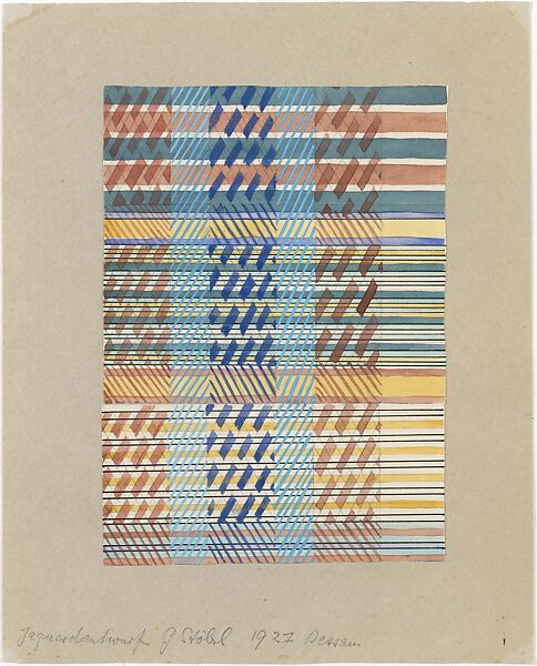 Design for Textile to be Woven in the Jacquard Technique, Gunta Stölzl (German, Munich 1897–1983 Zurich, Switzerland), Watercolor and graphite on paper 