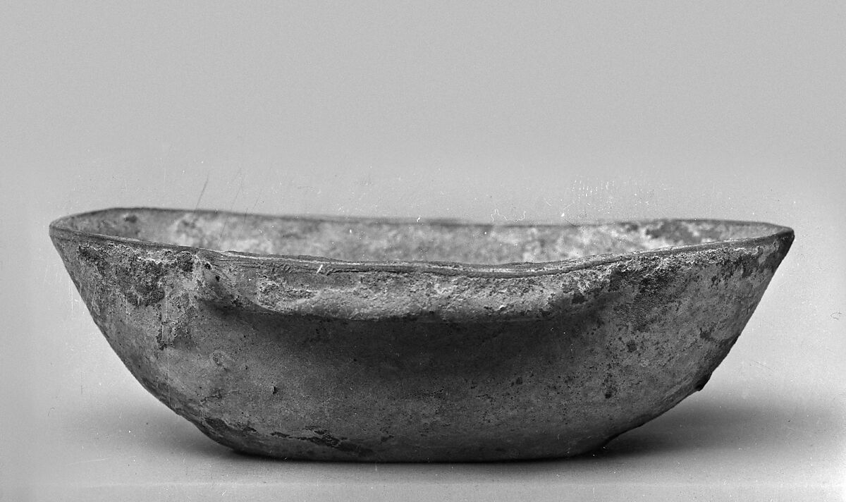 Bowl, Reddish clay covered  with greenish glaze over white slip, China 