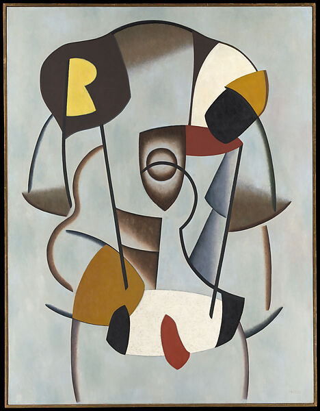 Indian Composition, George L.K. Morris (American, New York, New York 1905–1975 Stockbridge, Massachusetts), Oil and sand on canvas 