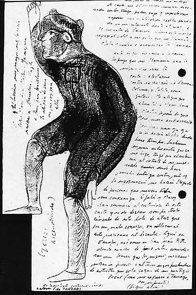 Ascending Bull-Fighter/Descending Bull-Fighter, José Luis Cuevas (Mexican, Mexico City 1934–2017 Mexico City), Watercolor, ink and graphite paper