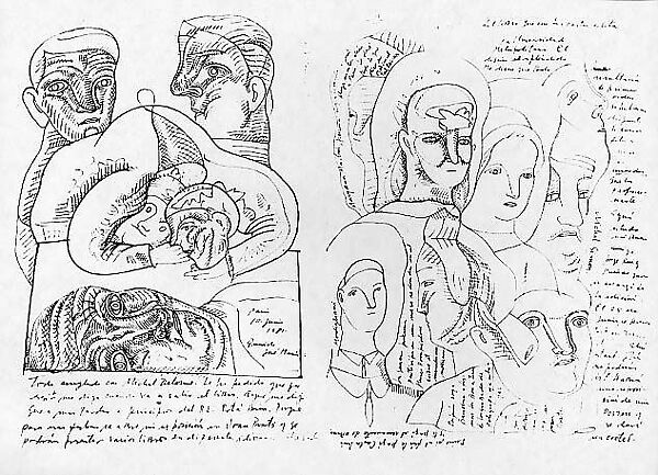Self-Portraits and Women, José Luis Cuevas (Mexican, Mexico City 1934–2017 Mexico City), Ink on paper 