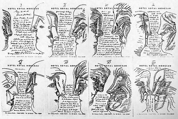 Profiles, José Luis Cuevas (Mexican, Mexico City 1934–2017 Mexico City), Ink on paper 