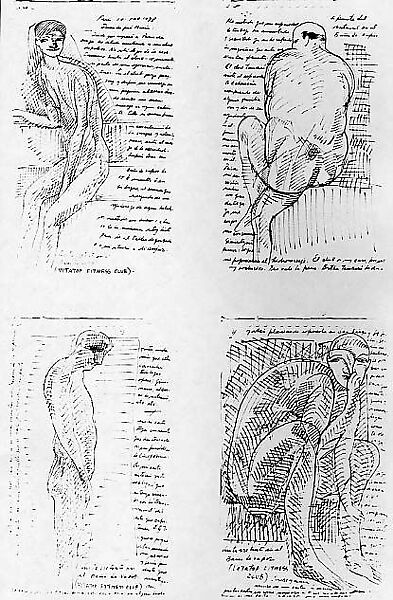 Sketches in the Steam Bath, José Luis Cuevas (Mexican, Mexico City 1934–2017 Mexico City), Ink on paper 