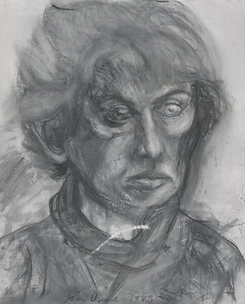 Large Study After Artaud (Nancy #1), Jim Dine (American, born Cincinnati, Ohio, 1935), Charcoal, pastel, and enamel on paper 