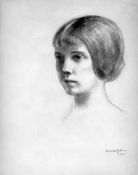 Mrs. Whitney, Kahlil Gibran (Lebanese, Bsharri 1883–1931 New York), Graphite and charcoal on paper 