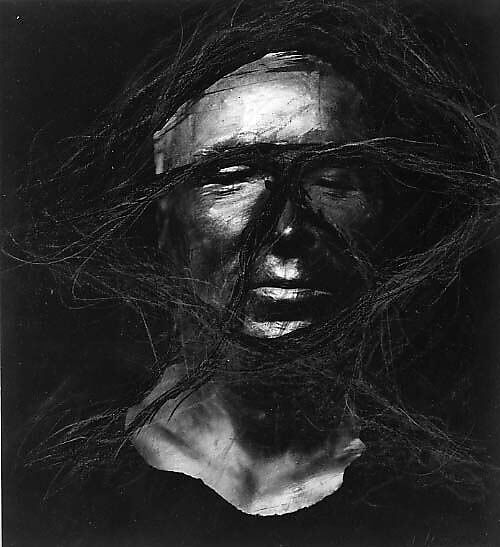 Death mask: A. Honegger, Arnulf Rainer (Austrian, born Baden, 1929), Ink, watercolor, ballpoint pen, and crayon on photo offset litho 