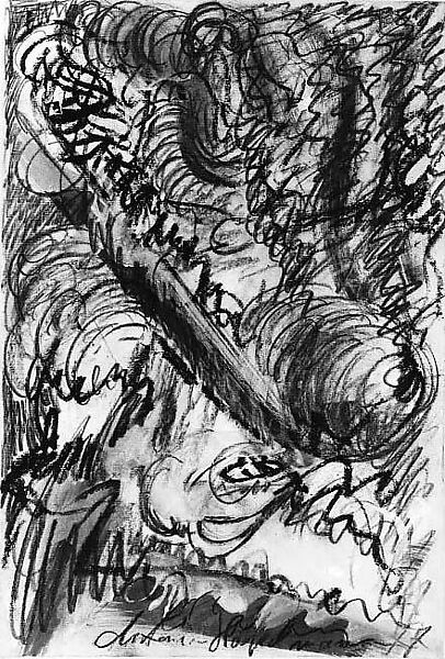 ABC, Antonius Höckelmann (German, 1937–2000), Opaque watercolor, graphite, oil pastel, ink, and charcoal on three sheets of paper