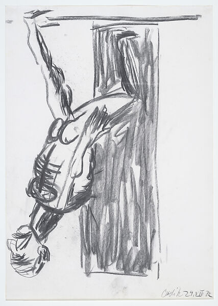 Untitled, Georg Baselitz  German, Charcoal on paper