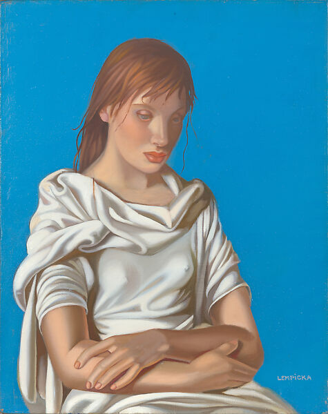 Woman with Arms Crossed, Tamara de Lempicka (American (born Poland) Warsaw 1898–1980 Cuernavaca, Mexico), Oil on canvas 