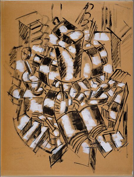 Study for a Still Life, Fernand Léger (French, Argentan 1881–1955 Gif-sur-Yvette), Gouache and charcoal on paper 