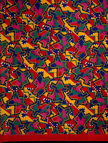 "Gabon" Textile, Nathalie du Pasquier (French, born Bordeaux, 1957), Cotton 