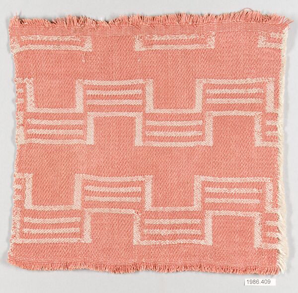 Textile sample, Louise (Loja) Gesellius Saarinen (American (born Finland), Helsinki 1879–1968 Bloomfield Hills, Michigan), Linen damask 