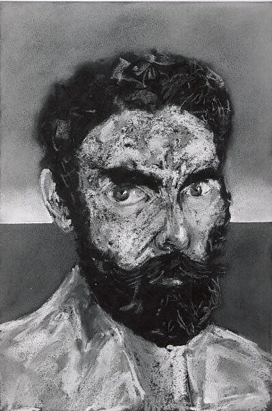 Head, Number 35, Lucas Samaras (American (born Greece), Kastoria 1936–2024 New York), Pastel on black paper