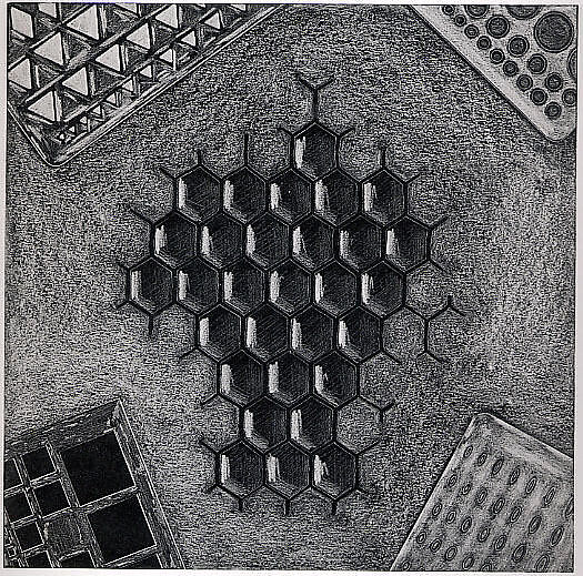 Untitled # 45, Lucas Samaras (American (born Greece), Kastoria 1936–2024 New York), Graphite on black paper 