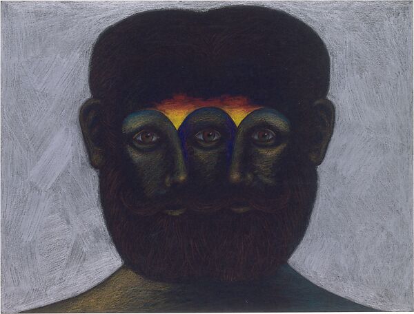 Untitled, # 8, Lucas Samaras (American (born Greece), Kastoria 1936–2024 New York), Colored pencil on black paper 