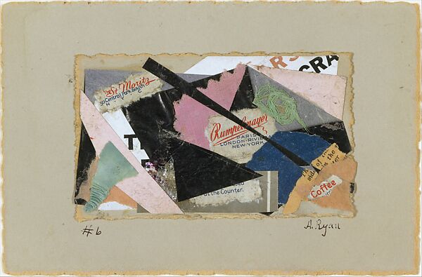 Number 6: "Rumpelmayer", Anne Ryan (American, Hoboken, New Jersey 1889–1954 Morristown, New Jersey), Cut and torn papers, cellophane, string, and fabrics pasted on cardboard, mounted on cardboard 