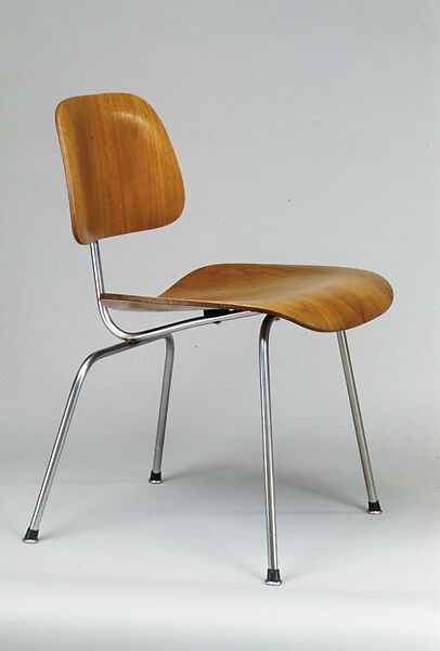 "DCM" Side Chair, Charles Eames (American, St. Louis, Missouri 1907–1978 St. Louis, Missouri), Molded birch plywood, steel, and rubber 
