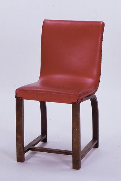 Side Chair, Gilbert Rohde (American, New York 1894–1944 New York), Beech with walnut stain and vinyl upholstery 