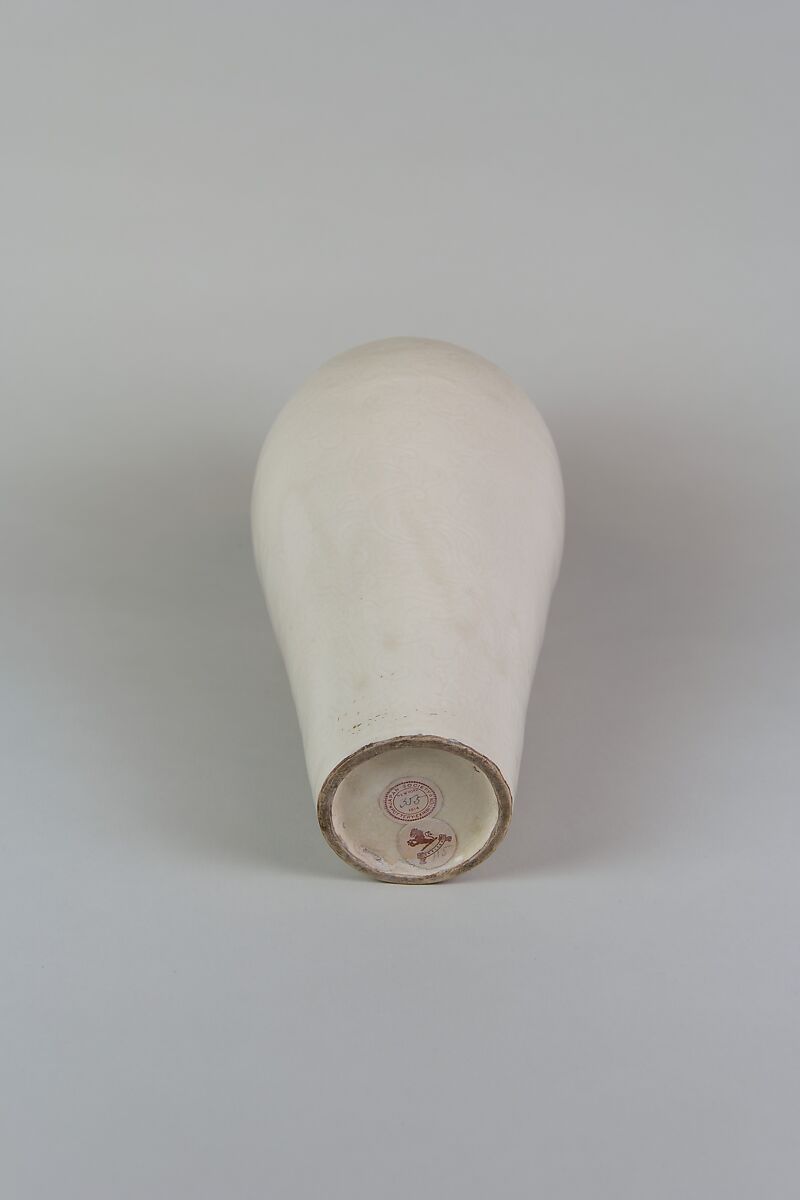 Meiping vase with floral scrolls, Porcelain with incised decoration under glaze (Jingdezhen ware), China
