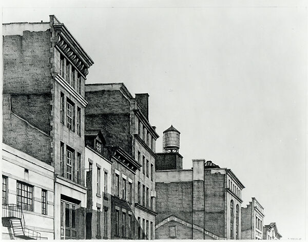 East Along Bond Street, Frederick Brosen (American, born 1954), Graphite on paper 